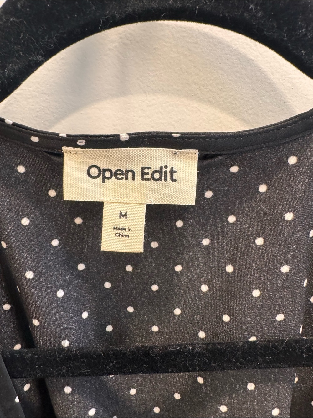 Open Edit Black Polka Dot Tie-Waist Robe - worn once! - Picture 3 of 4